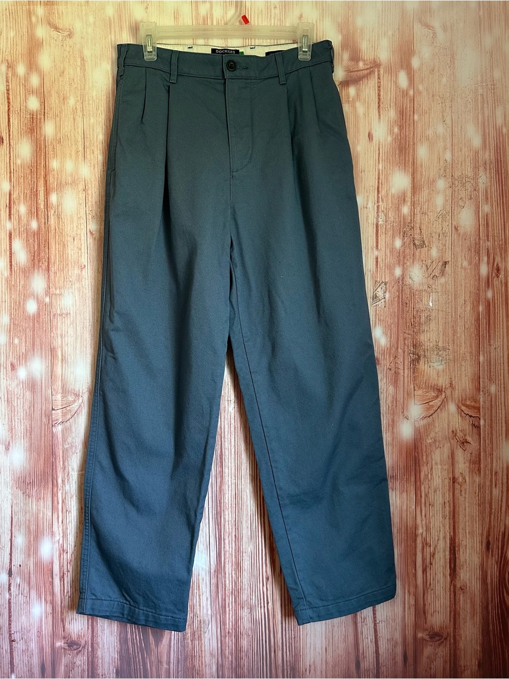 Dockers Blue High Tapered Khaki Pleated Ankle Pants Size 28
